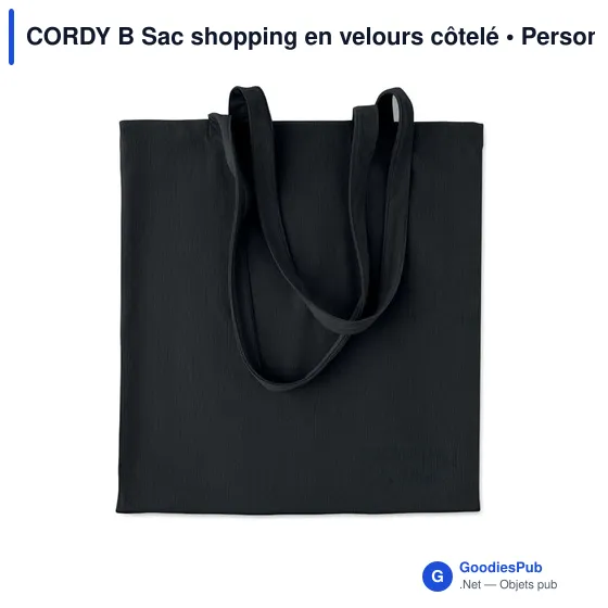 Sac shopping personnalisable en velours côtelé avec logo - CORDY B - Image 5