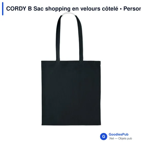 Sac shopping personnalisable en velours côtelé avec logo - CORDY B - Image 6