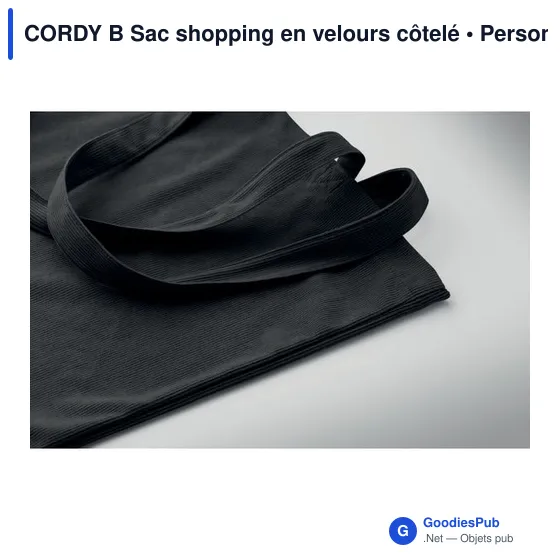 Sac shopping personnalisable en velours côtelé avec logo - CORDY B - Image 8