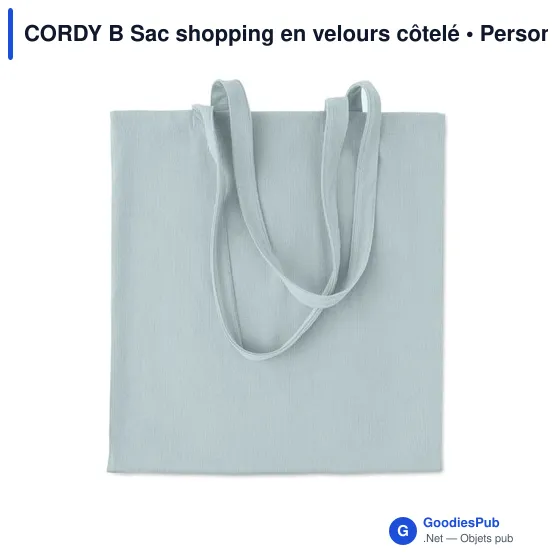 Sac shopping personnalisable en velours côtelé avec logo - CORDY B - Image 9