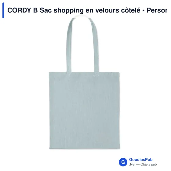 Sac shopping personnalisable en velours côtelé avec logo - CORDY B - Image 10