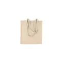 Variante beige - Sac shopping personnalisable en velours côtelé avec logo - CORDY B
