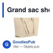 Grand sac shopping personnalisable CORDY G avec logo - Miniature 1