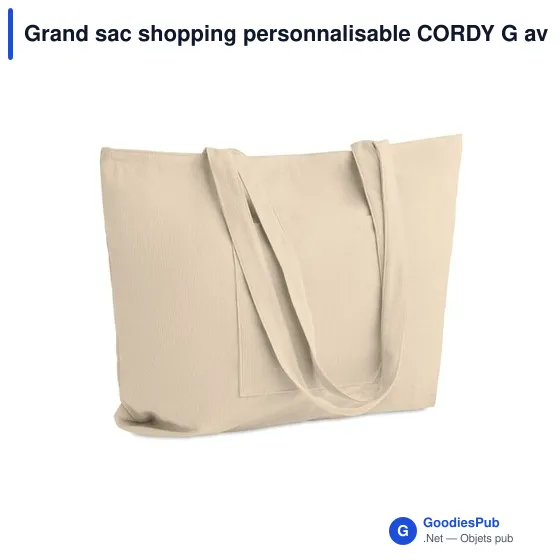 Grand sac shopping personnalisable CORDY G avec logo - Image 1