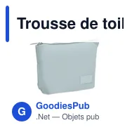 Trousse de toilette personnalisable en velours côtelé - CORDY Tavec logo - Miniature 1