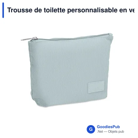 Trousse de toilette personnalisable en velours côtelé - CORDY Tavec logo