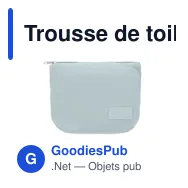 Trousse de toilette personnalisable en velours côtelé - CORDY Tavec logo - Miniature 2