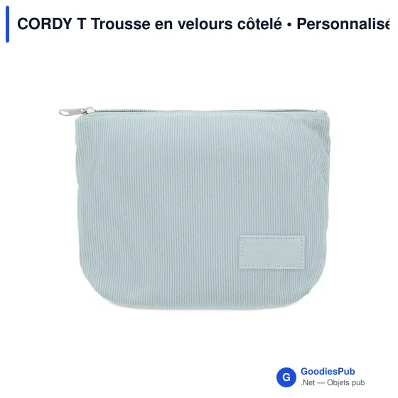 Trousse de toilette personnalisable en velours côtelé - CORDY Tavec logo - Image 2