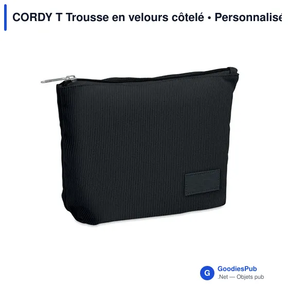 Trousse de toilette personnalisable en velours côtelé - CORDY Tavec logo - Image 11