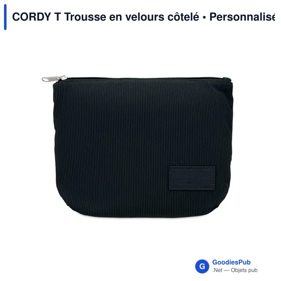 Trousse de toilette personnalisable en velours côtelé - CORDY Tavec logo - Image 12