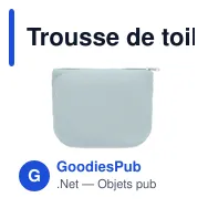Trousse de toilette personnalisable en velours côtelé - CORDY Tavec logo - Miniature 3