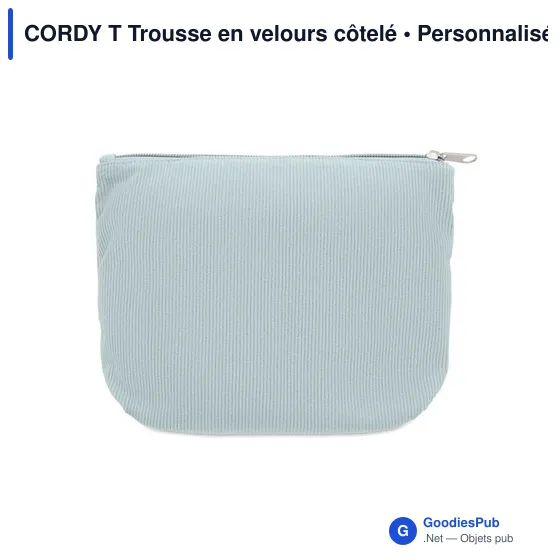 Trousse de toilette personnalisable en velours côtelé - CORDY Tavec logo - Image 3