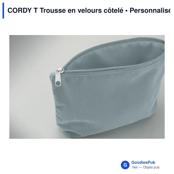 Trousse de toilette personnalisable en velours côtelé - CORDY Tavec logo - Image 4