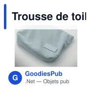 Trousse de toilette personnalisable en velours côtelé - CORDY Tavec logo - Miniature 5