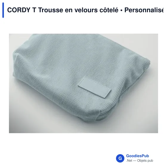 Trousse de toilette personnalisable en velours côtelé - CORDY Tavec logo - Image 5