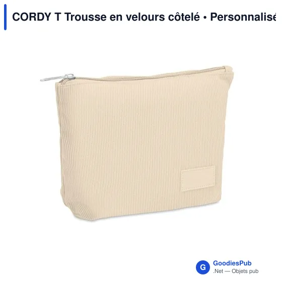 Trousse de toilette personnalisable en velours côtelé - CORDY Tavec logo - Image 6