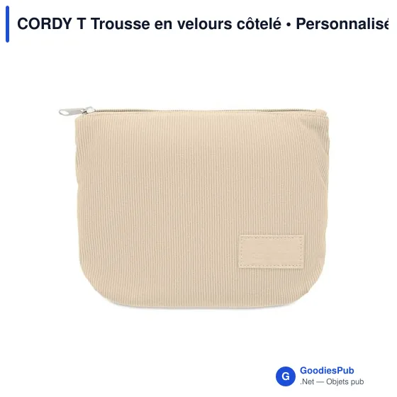 Trousse de toilette personnalisable en velours côtelé - CORDY Tavec logo - Image 7
