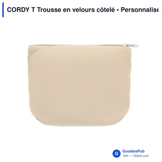 Trousse de toilette personnalisable en velours côtelé - CORDY Tavec logo - Image 8