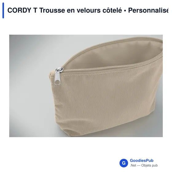 Trousse de toilette personnalisable en velours côtelé - CORDY Tavec logo - Image 9