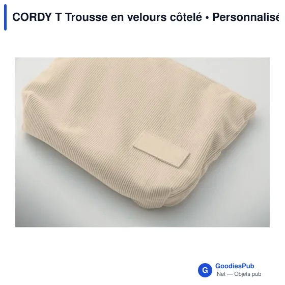 Trousse de toilette personnalisable en velours côtelé - CORDY Tavec logo - Image 10