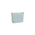 Variante bleu bébé - Trousse de toilette personnalisable en velours côtelé - CORDY Tavec logo