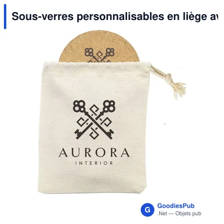 Sous-verres personnalisables en liège avec logo - Cork Coaster Set