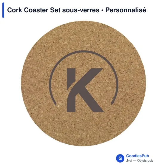 Sous-verres personnalisables en liège avec logo - Cork Coaster Set - Image 2
