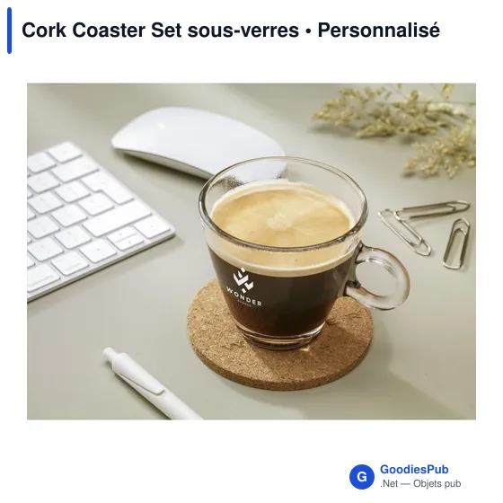 Sous-verres personnalisables en liège avec logo - Cork Coaster Set - Image 3