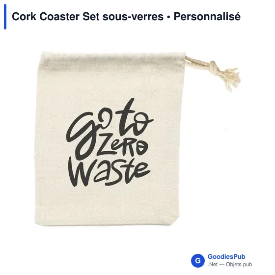 Sous-verres personnalisables en liège avec logo - Cork Coaster Set - Image 6