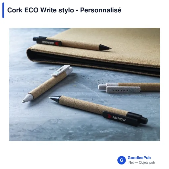 Stylo à bille personnalisable en liège avec logo - Cork ECO Write - Image 2