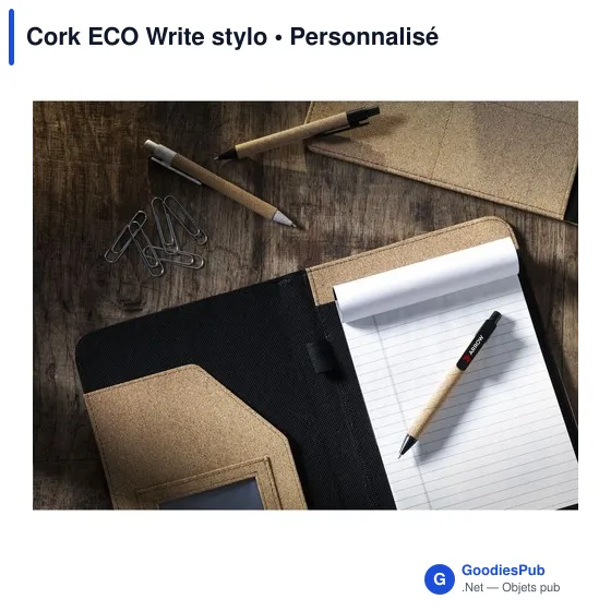 Stylo à bille personnalisable en liège avec logo - Cork ECO Write - Image 3