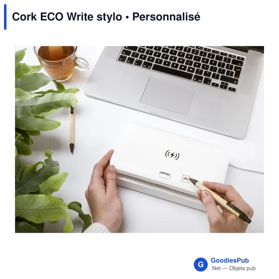 Stylo à bille personnalisable en liège avec logo - Cork ECO Write - Image 5