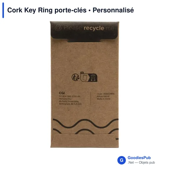 Porte-clés en liège personnalisable avec logo - Cork Key Ring - Image 2