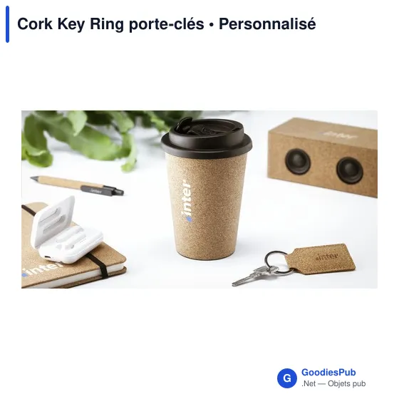 Porte-clés en liège personnalisable avec logo - Cork Key Ring - Image 3