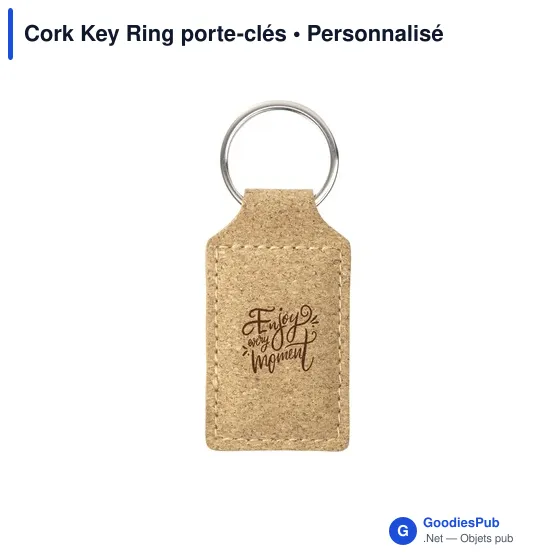 Porte-clés en liège personnalisable avec logo - Cork Key Ring - Image 4
