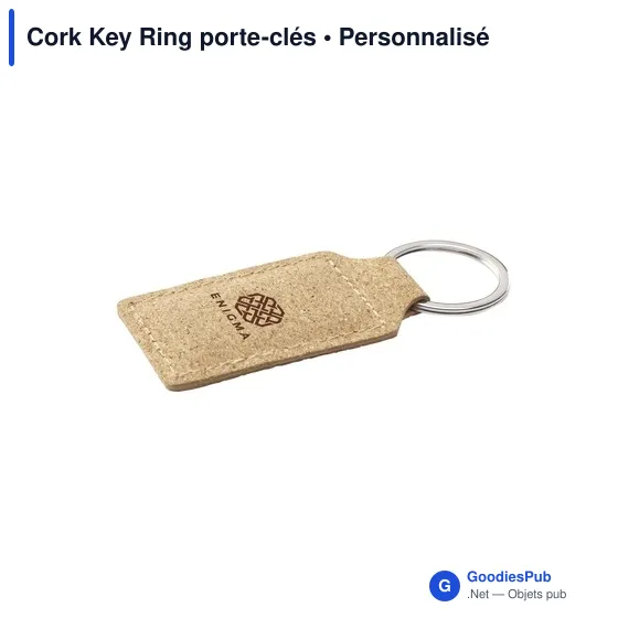 Porte-clés en liège personnalisable avec logo - Cork Key Ring - Image 5