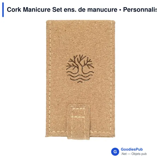 Set de manucure personnalisable en liège avec logo - Image 1