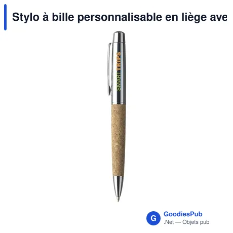 Stylo à bille personnalisable en liège avec logo - Cork Pen Set