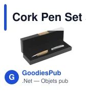 Stylo à bille personnalisable en liège avec logo - Cork Pen Set - Miniature 6