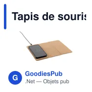 Tapis de souris personnalisable avec chargeur sans fil - Cork Wirelessavec logo - Miniature 2
