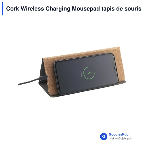 Tapis de souris personnalisable avec chargeur sans fil - Cork Wirelessavec logo - Image 11