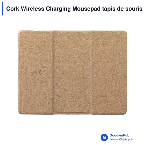 Tapis de souris personnalisable avec chargeur sans fil - Cork Wirelessavec logo - Image 12