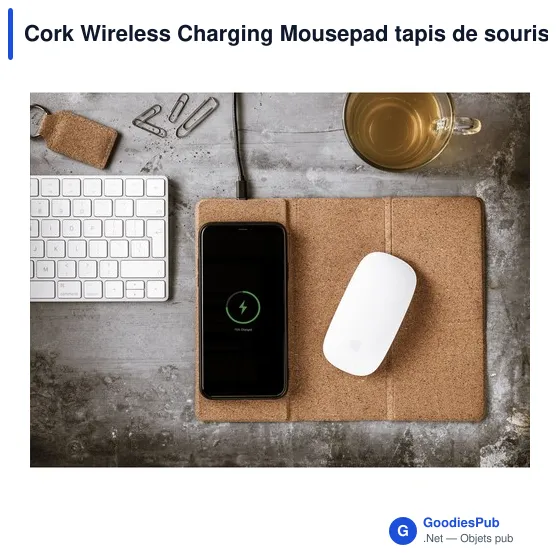 Tapis de souris personnalisable avec chargeur sans fil - Cork Wirelessavec logo - Image 7