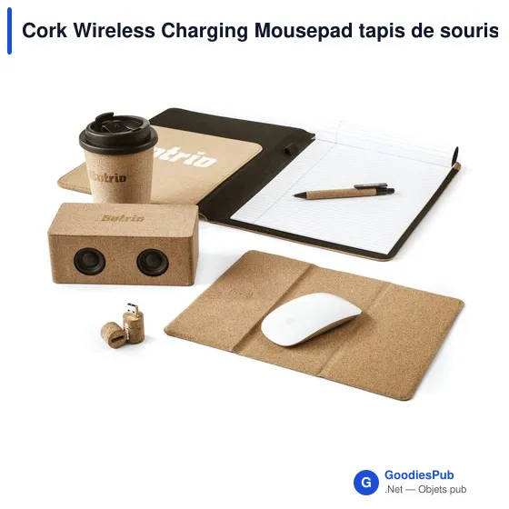 Tapis de souris personnalisable avec chargeur sans fil - Cork Wirelessavec logo - Image 8