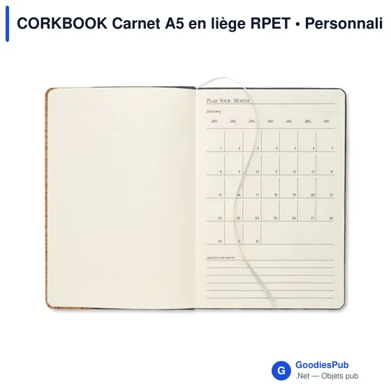 CORKBOOK Carnet A5 en liège RPET - Image 12