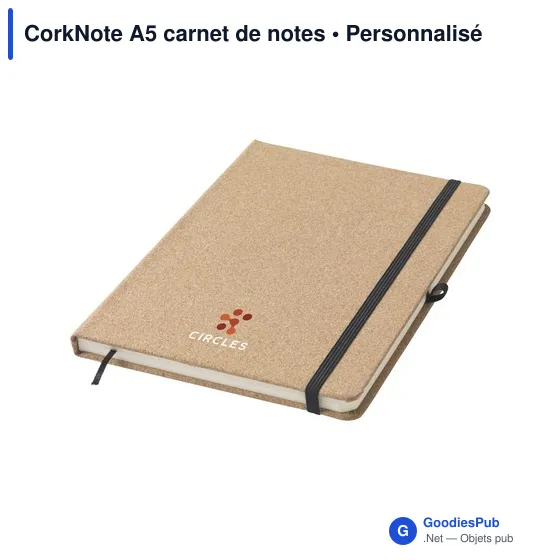 Carnet de notes personnalisable en liège A5 avec logo - Image 1