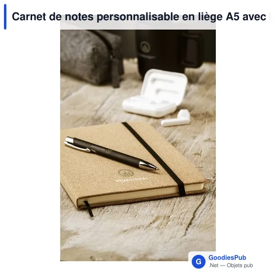 Carnet de notes personnalisable en liège A5 avec logo - Image 7