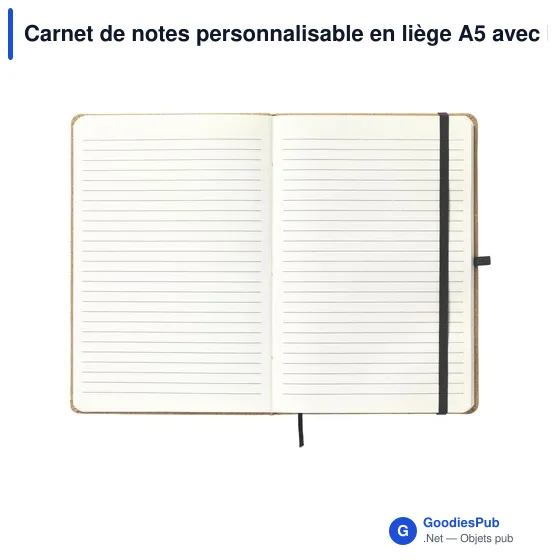 Carnet de notes personnalisable en liège A5 avec logo - Image 10