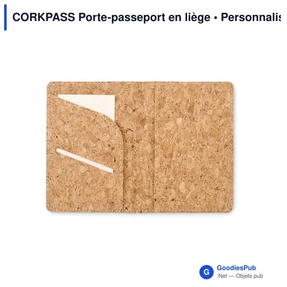 Porte-passeport personnalisable en liège avec logo - CORKPASS - Image 1