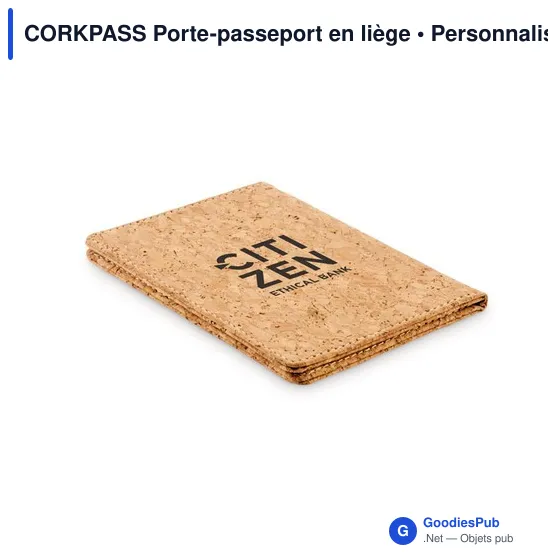 Porte-passeport personnalisable en liège avec logo - CORKPASS - Image 2